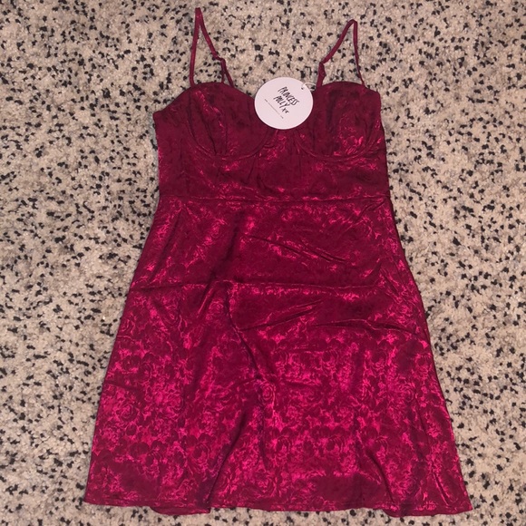 Princess Polly Dresses & Skirts - DIVA MINI DRESS DEEP RED